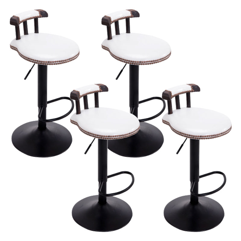 Industrial Leather Counter Height Stools Adjustable Height Bar Stool