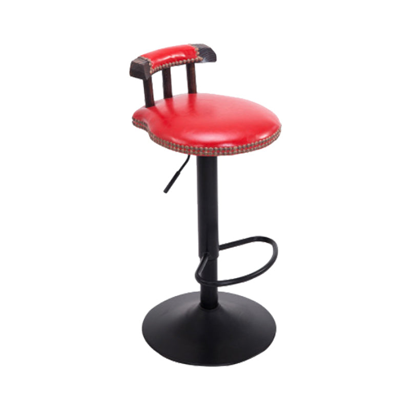 Industrial Leather Counter Height Stools Adjustable Height Bar Stool