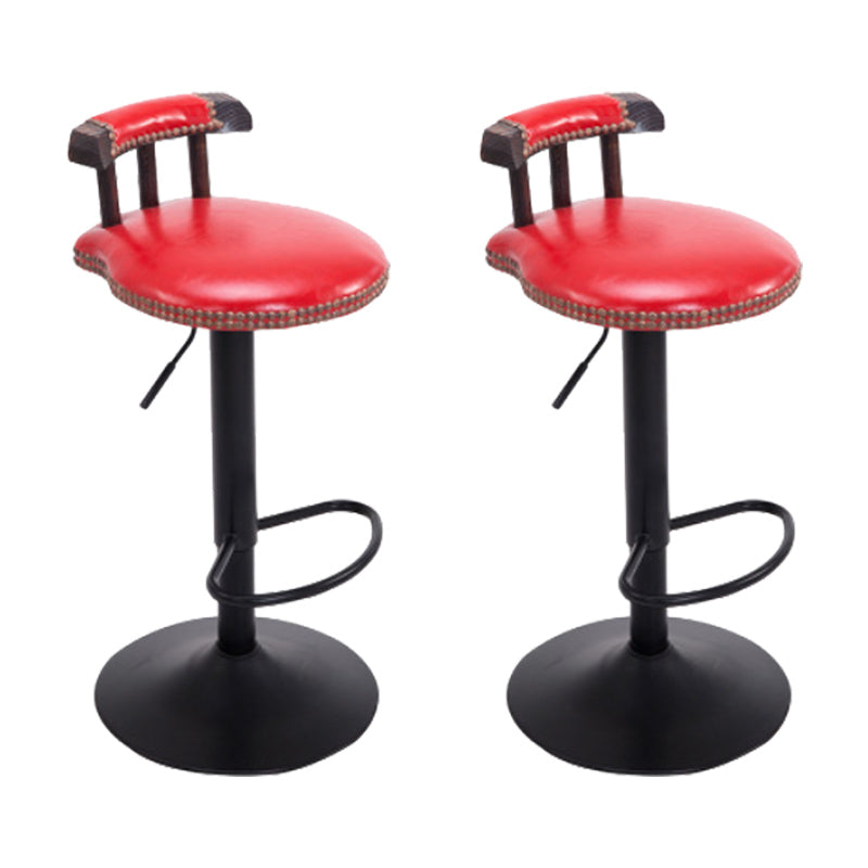 Industrial Leather Counter Height Stools Adjustable Height Bar Stool