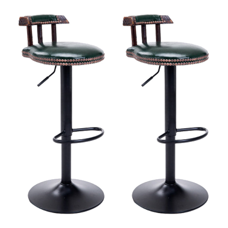 Industrial Leather Counter Height Stools Adjustable Height Bar Stool