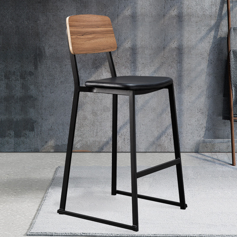 Contemporary Metal Counter Height Stools Black Base Bar Stool
