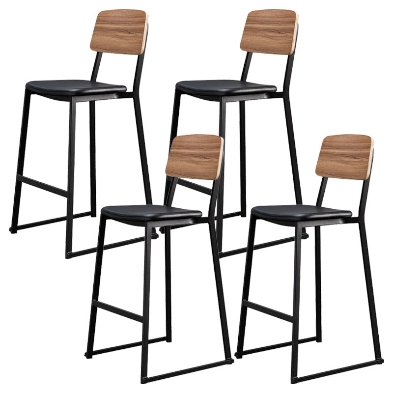 Contemporary Metal Counter Height Stools Black Base Bar Stool