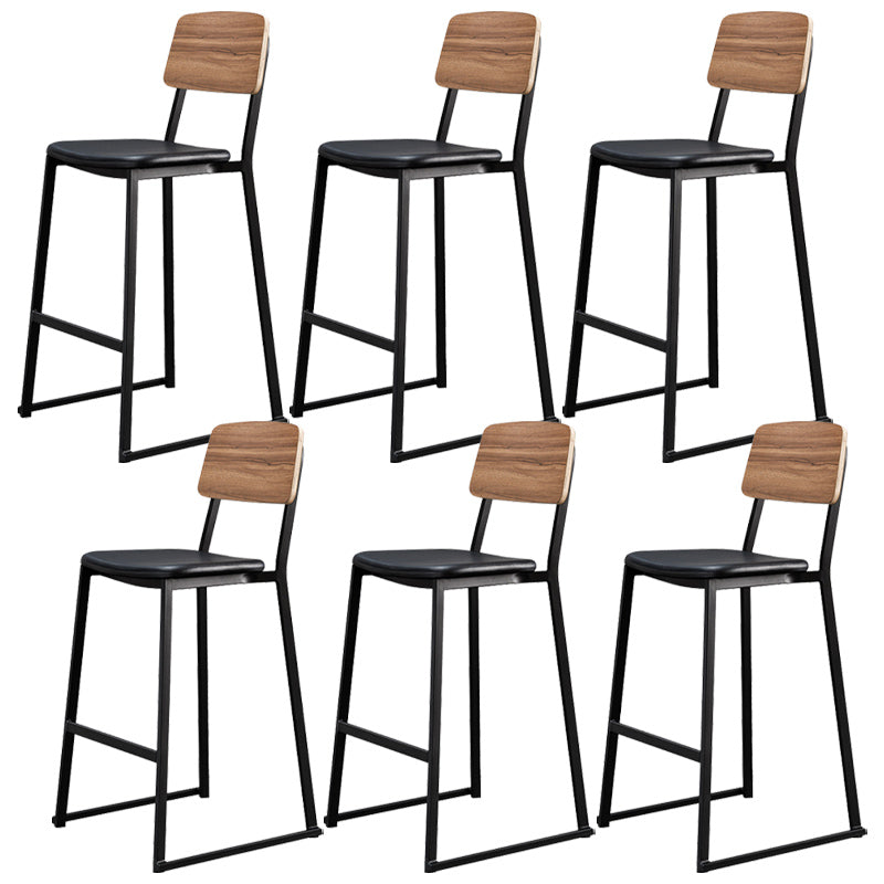 Contemporary Metal Counter Height Stools Black Base Bar Stool