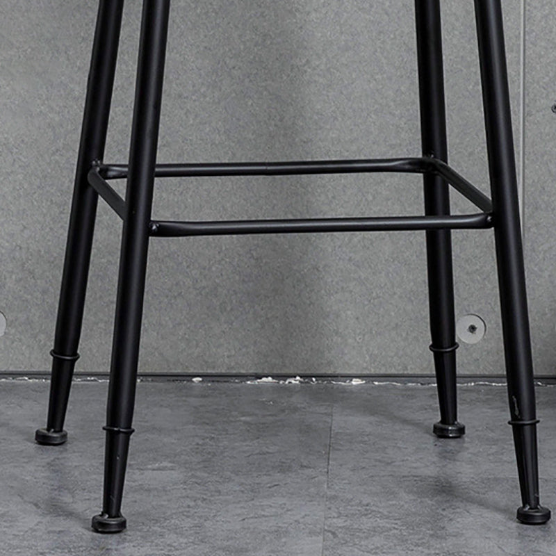 Modern Solid Wood Counter Stool Armless Bar Height Bar Stool with Footrest