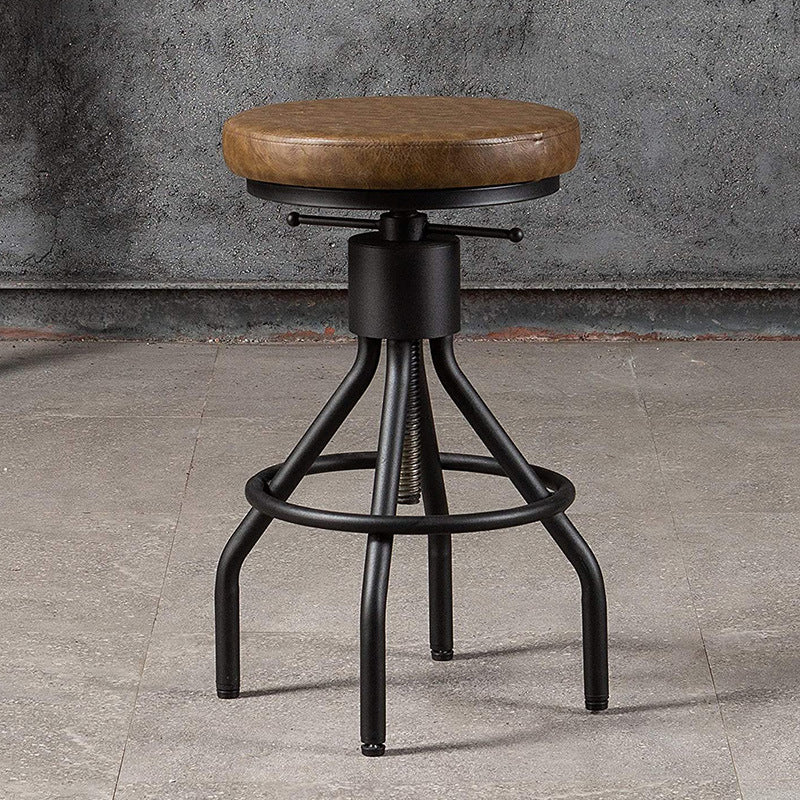 Industrial Metal Counter Height Stools Adjustable Bar Stool for Indoor