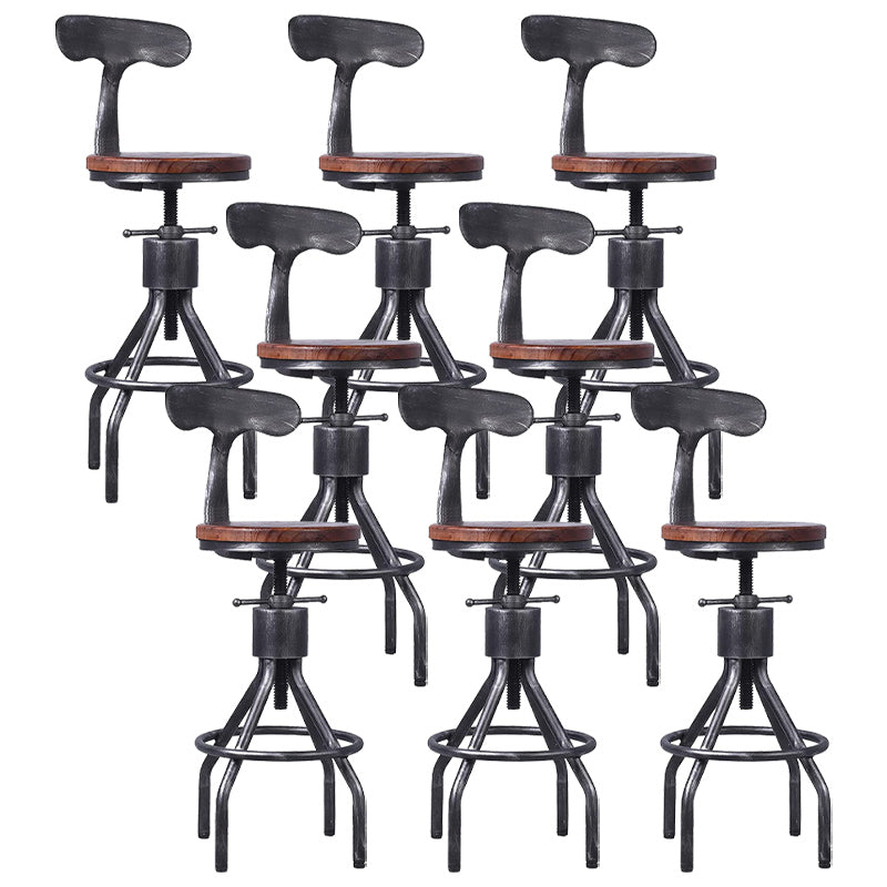 Industrial Metal Counter Height Stools Adjustable Bar Stool for Indoor