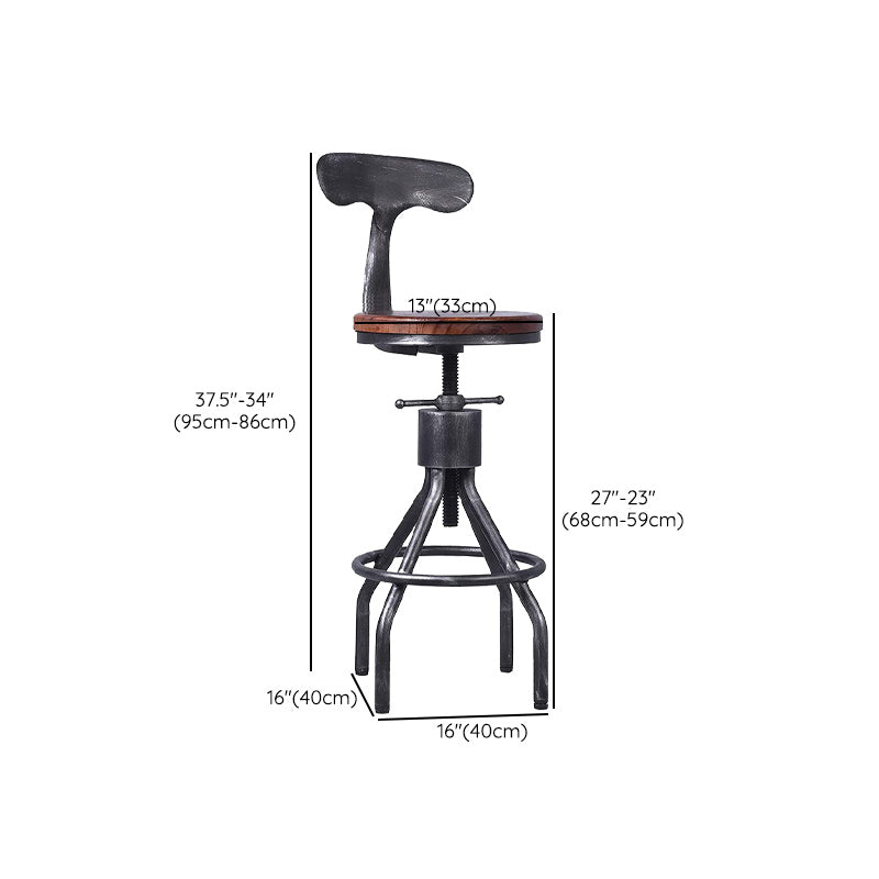 Industrial Metal Counter Height Stools Adjustable Bar Stool for Indoor