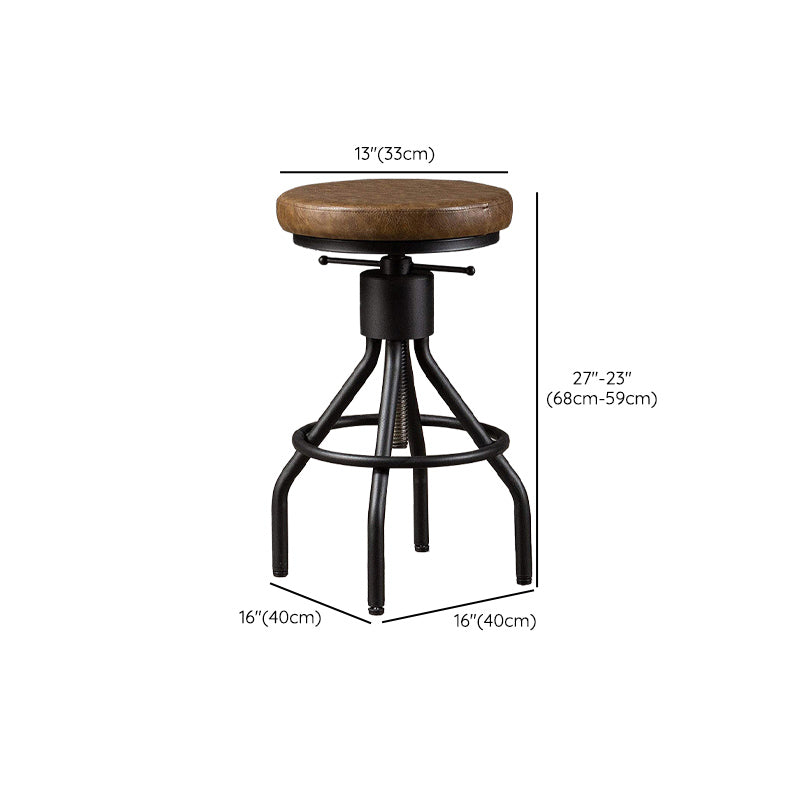 Industrial Metal Counter Height Stools Adjustable Bar Stool for Indoor