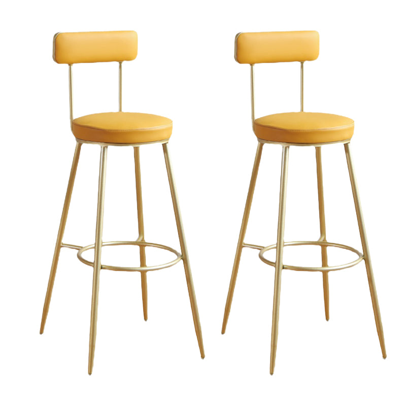 Glam Style Upholstered Counter Stool Armless Bar Stool for Indoor
