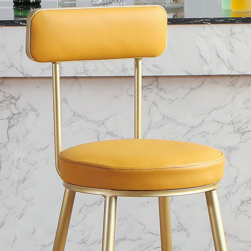 Glam Style Upholstered Counter Stool Armless Bar Stool for Indoor