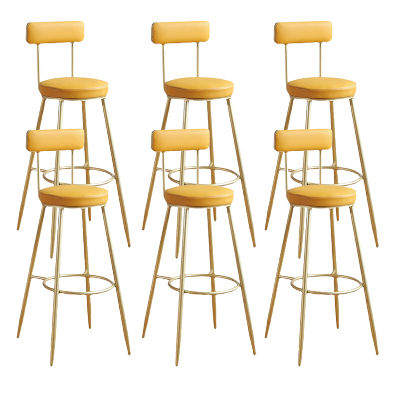Glam Style Upholstered Counter Stool Armless Bar Stool for Indoor