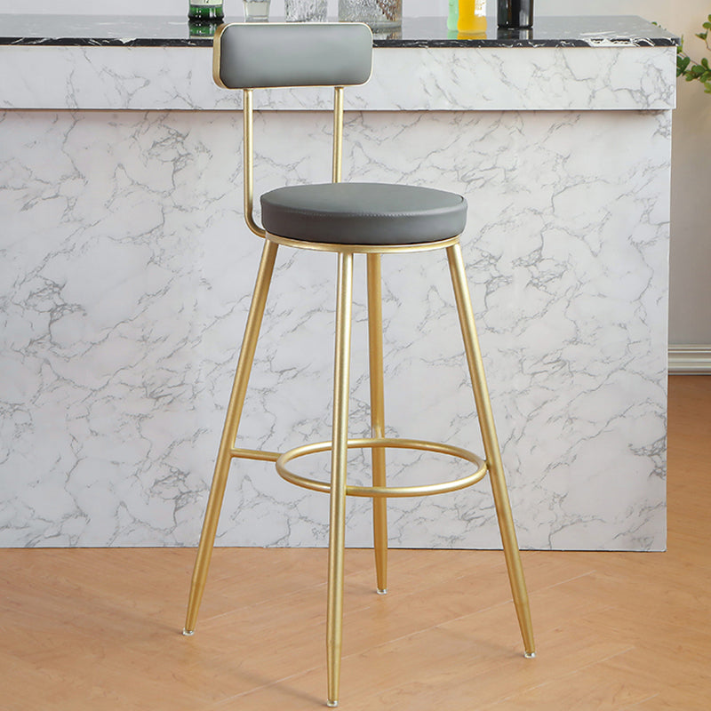 Glam Style Upholstered Counter Stool Armless Bar Stool for Indoor