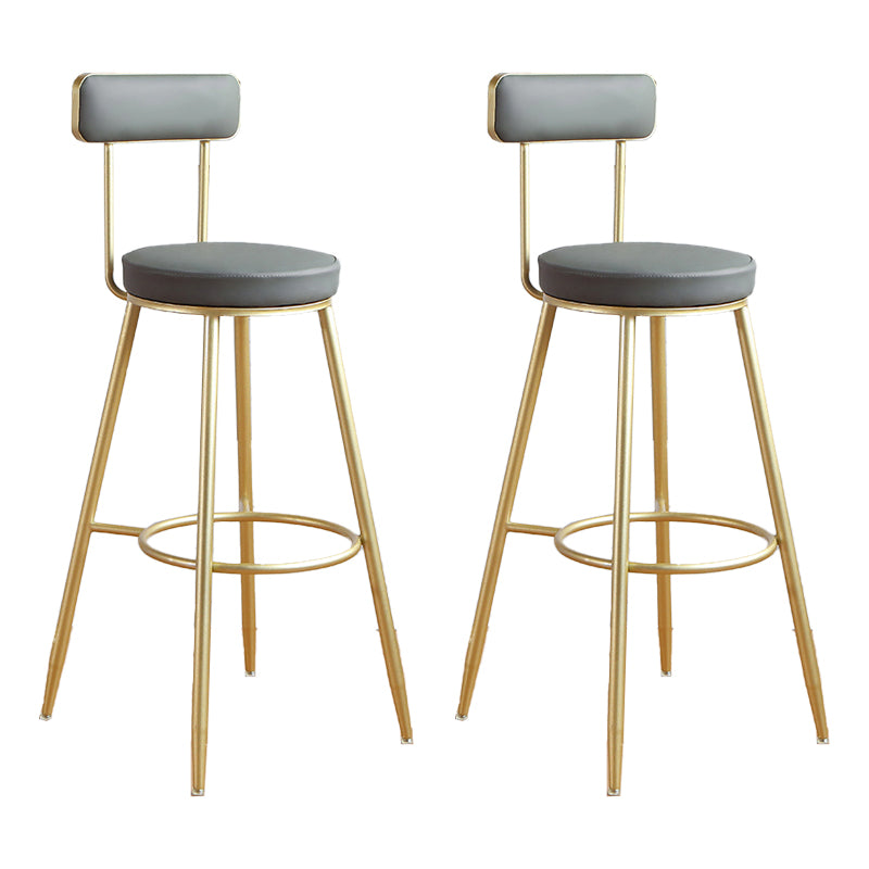 Glam Style Upholstered Counter Stool Armless Bar Stool for Indoor