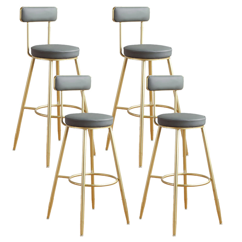 Glam Style Upholstered Counter Stool Armless Bar Stool for Indoor
