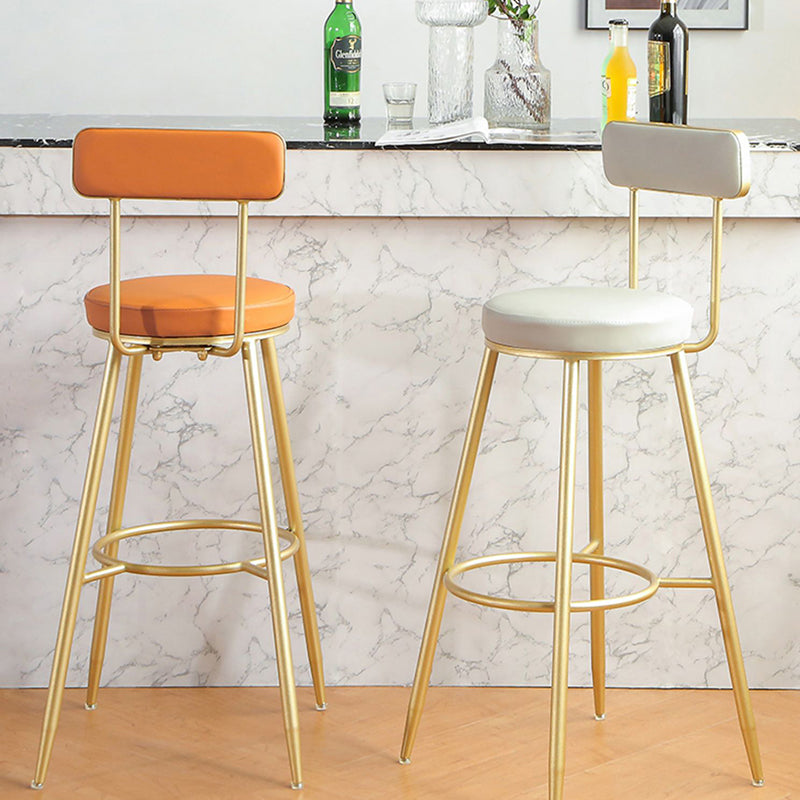 Glam Style Upholstered Counter Stool Armless Bar Stool for Indoor