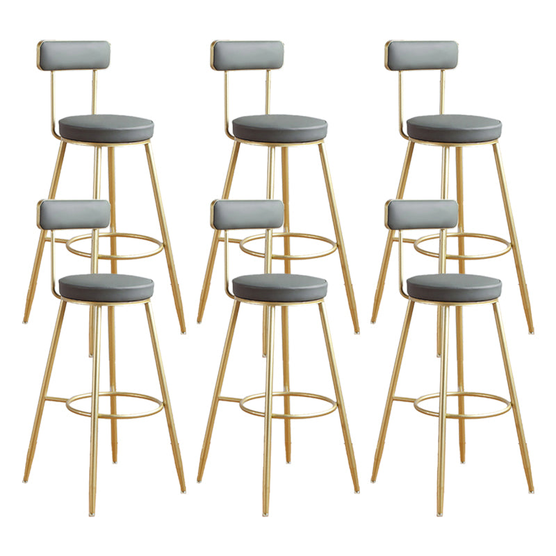 Glam Style Upholstered Counter Stool Armless Bar Stool for Indoor