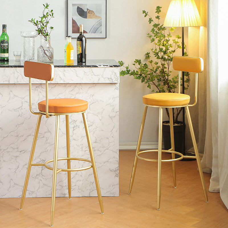 Glam Style Upholstered Counter Stool Armless Bar Stool for Indoor