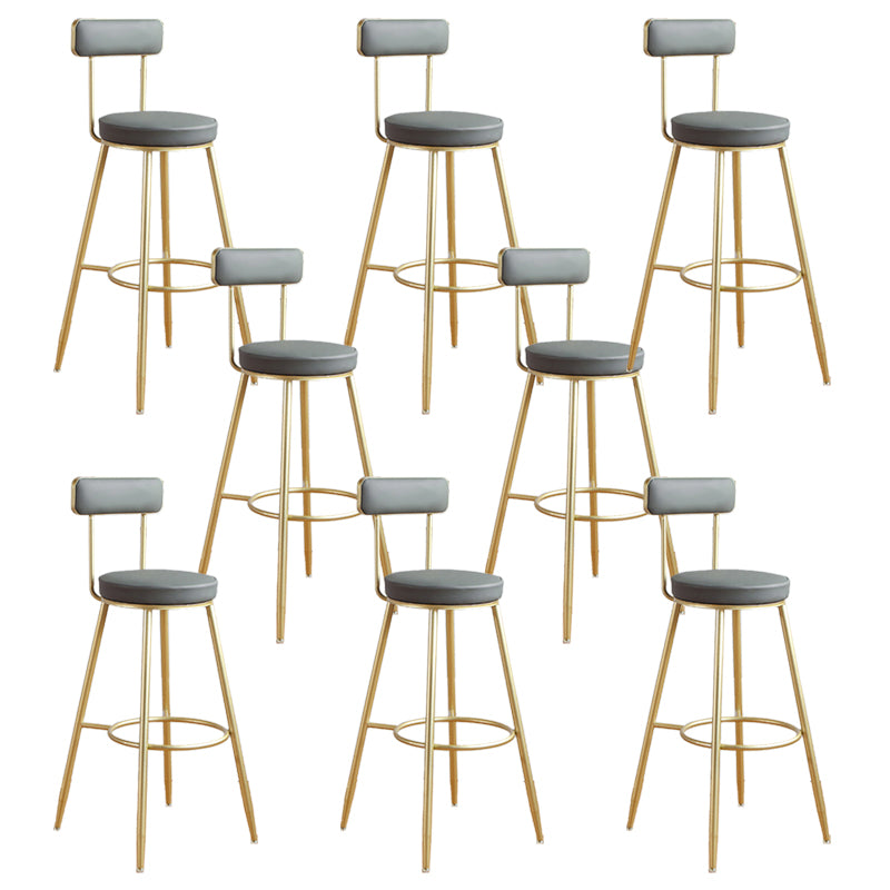 Glam Style Upholstered Counter Stool Armless Bar Stool for Indoor