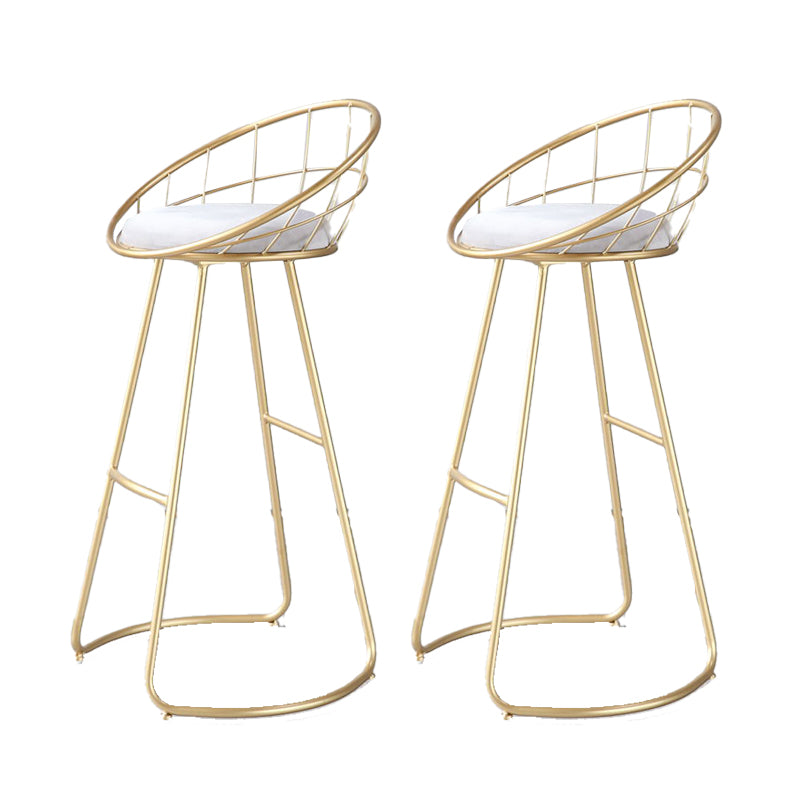 Contemporary Style Counter Stool Upholstered Bar Stool with Metal Base