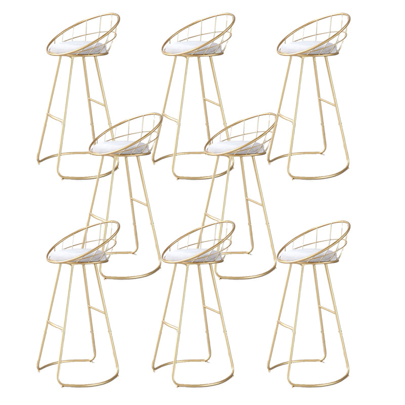 Contemporary Style Counter Stool Upholstered Bar Stool with Metal Base