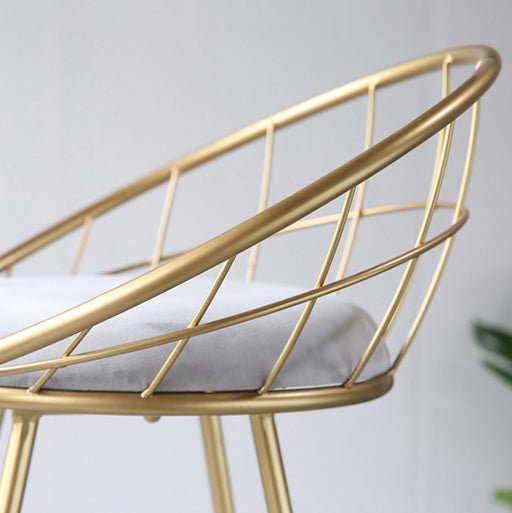 Contemporary Style Counter Stool Upholstered Bar Stool with Metal Base