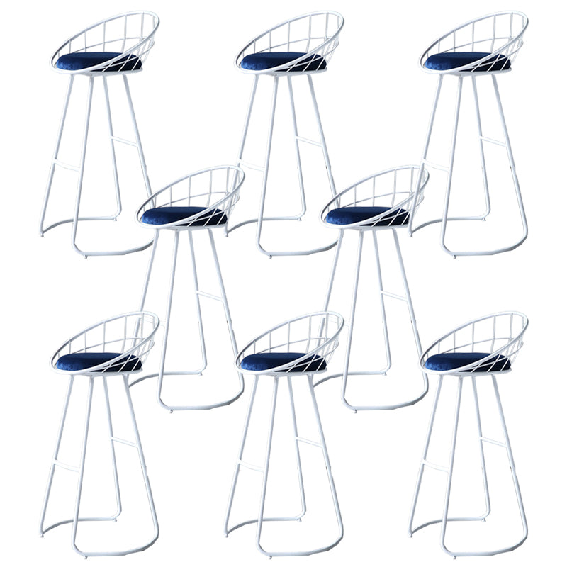 Contemporary Style Counter Stool Upholstered Bar Stool with Metal Base