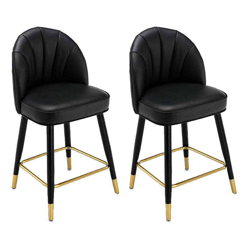 Modern Armless Backrest Counter Stool Iron Bar Stool with Cushion for Bar