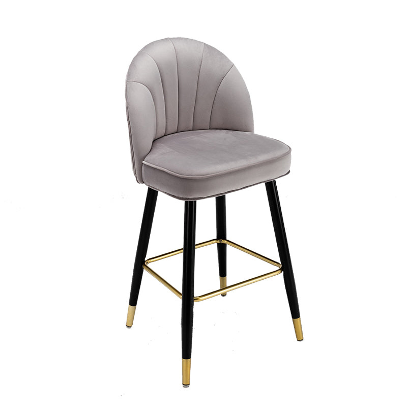 Modern Armless Backrest Counter Stool Iron Bar Stool with Cushion for Bar