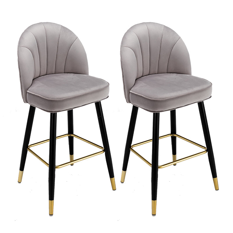 Modern Armless Backrest Counter Stool Iron Bar Stool with Cushion for Bar