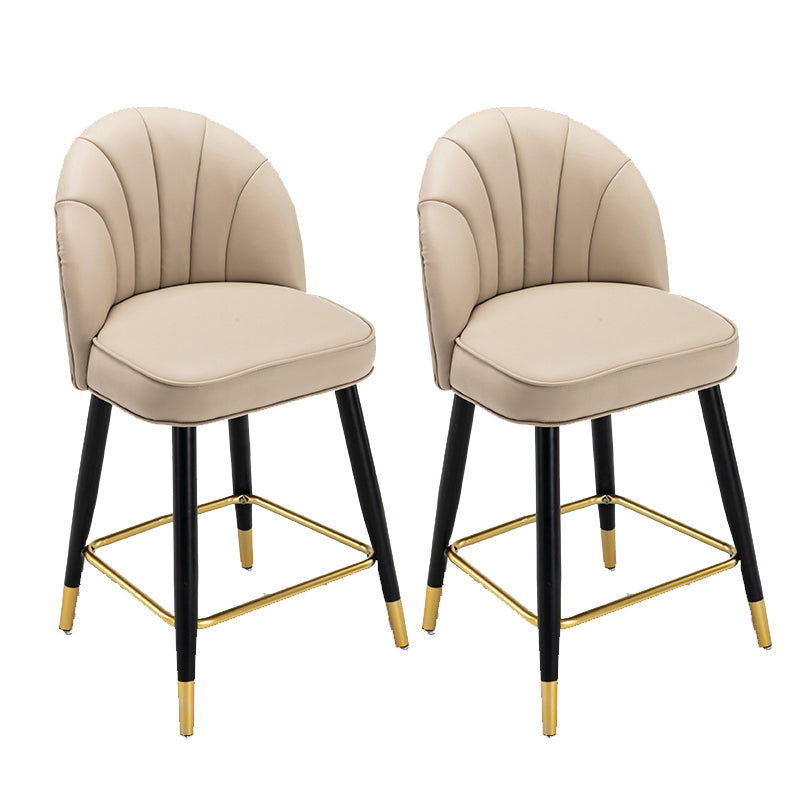 Modern Armless Backrest Counter Stool Iron Bar Stool with Cushion for Bar