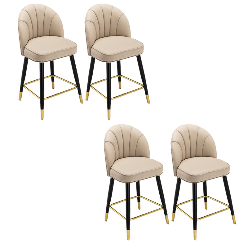 Modern Armless Backrest Counter Stool Iron Bar Stool with Cushion for Bar