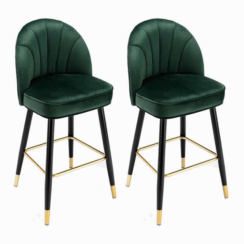 Modern Armless Backrest Counter Stool Iron Bar Stool with Cushion for Bar