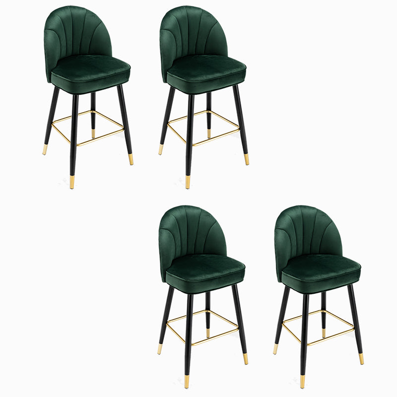 Modern Armless Backrest Counter Stool Iron Bar Stool with Cushion for Bar