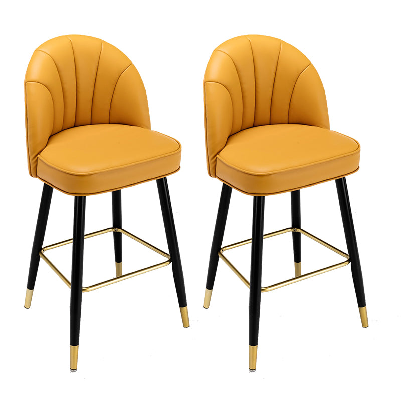 Modern Armless Backrest Counter Stool Iron Bar Stool with Cushion for Bar