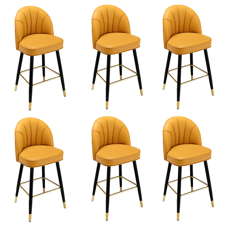 Modern Armless Backrest Counter Stool Iron Bar Stool with Cushion for Bar