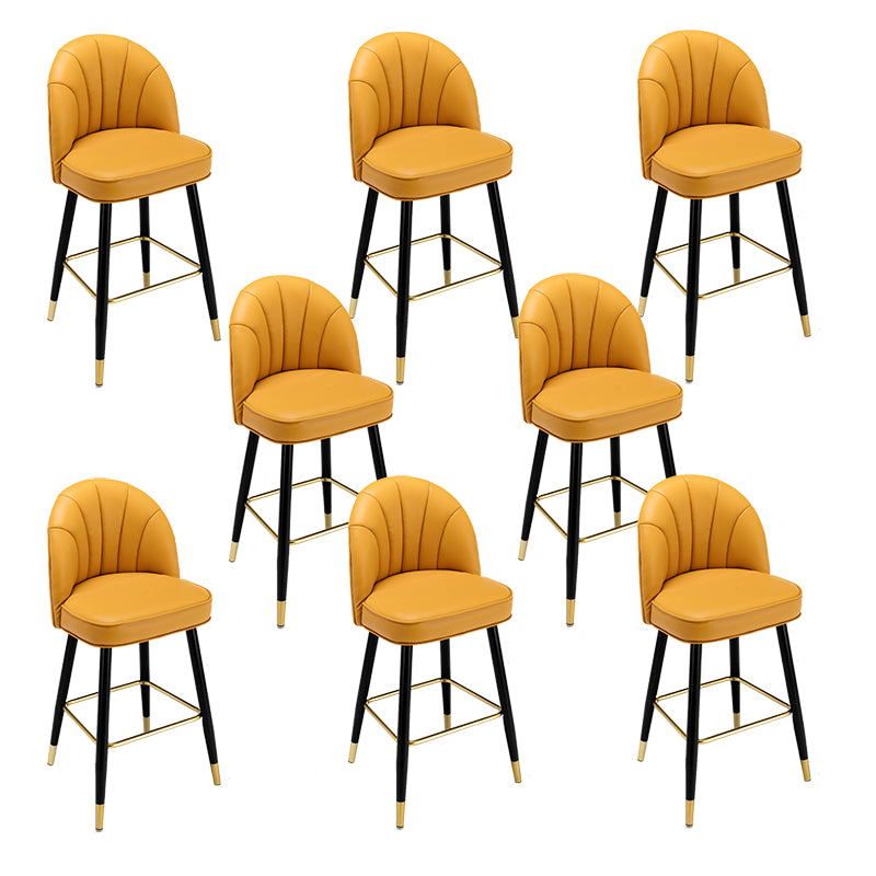 Modern Armless Backrest Counter Stool Iron Bar Stool with Cushion for Bar