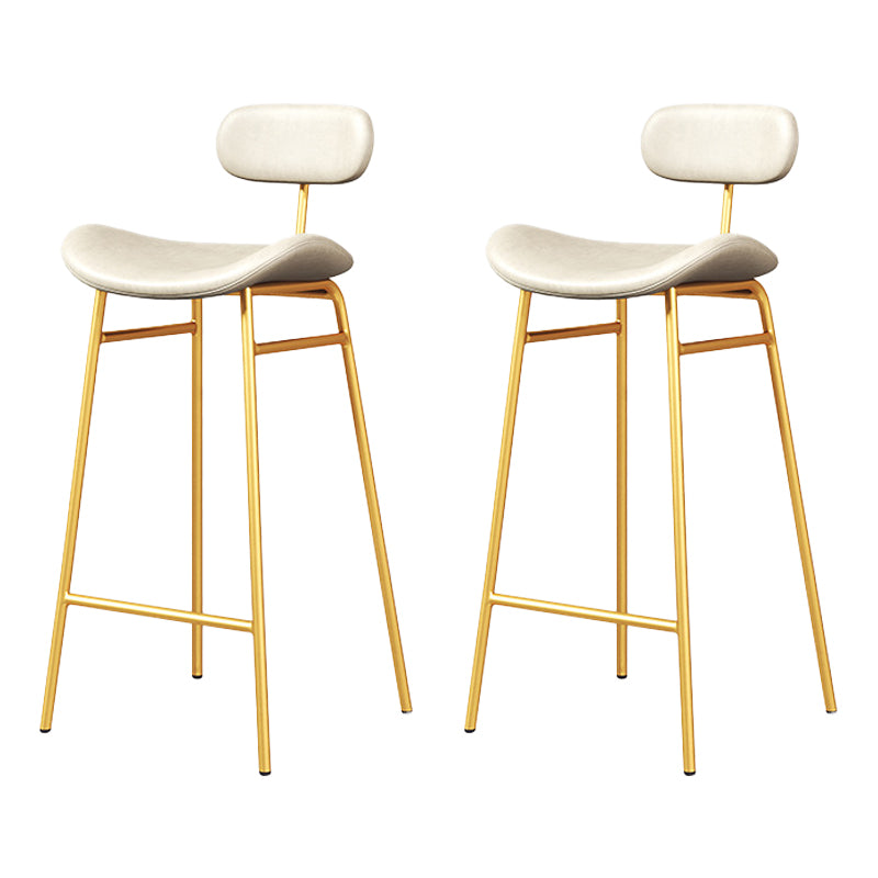 Modern Backrest Counter Stool Iron Cafe Bar Stool with Cushion and Pedal