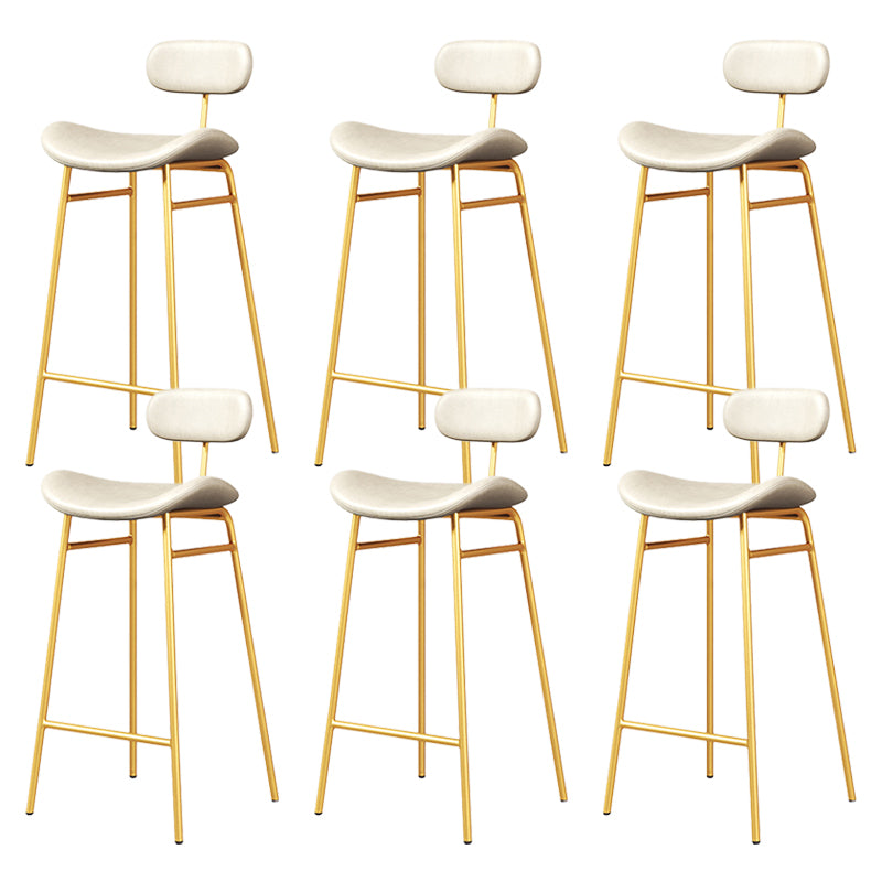 Modern Backrest Counter Stool Iron Cafe Bar Stool with Cushion and Pedal