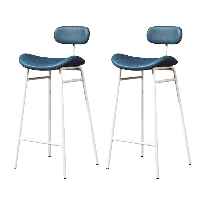 Modern Backrest Counter Stool Iron Cafe Bar Stool with Cushion and Pedal