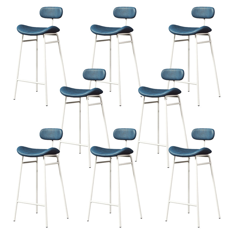 Modern Backrest Counter Stool Iron Cafe Bar Stool with Cushion and Pedal