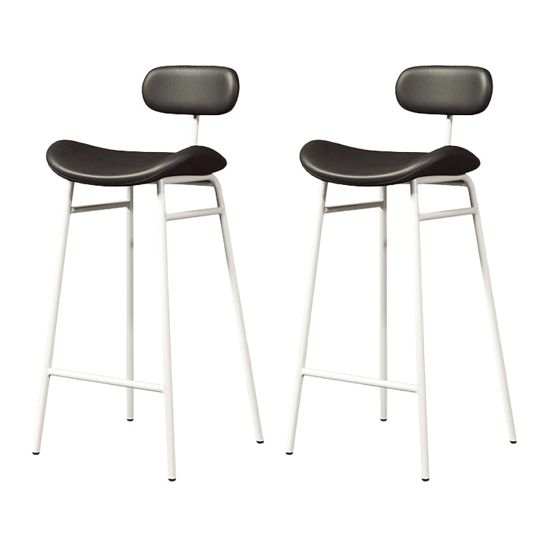 Modern Backrest Counter Stool Iron Cafe Bar Stool with Cushion and Pedal
