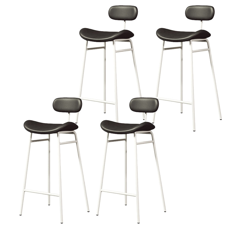 Modern Backrest Counter Stool Iron Cafe Bar Stool with Cushion and Pedal