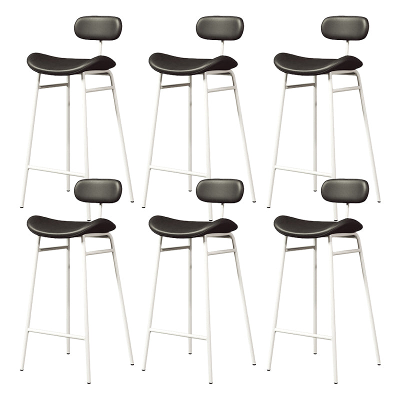 Modern Backrest Counter Stool Iron Cafe Bar Stool with Cushion and Pedal