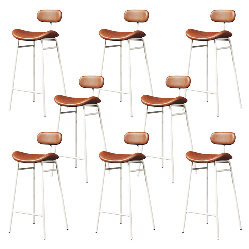 Modern Backrest Counter Stool Iron Cafe Bar Stool with Cushion and Pedal