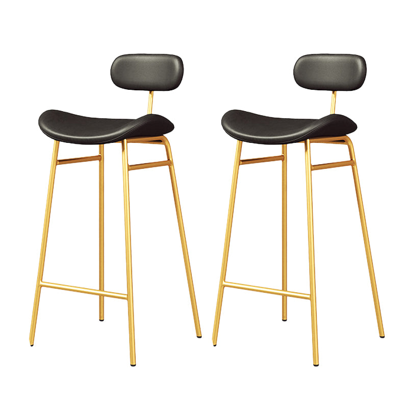 Modern Backrest Counter Stool Iron Cafe Bar Stool with Cushion and Pedal