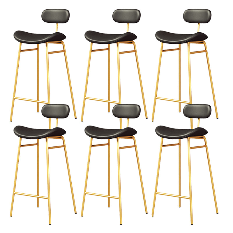 Modern Backrest Counter Stool Iron Cafe Bar Stool with Cushion and Pedal