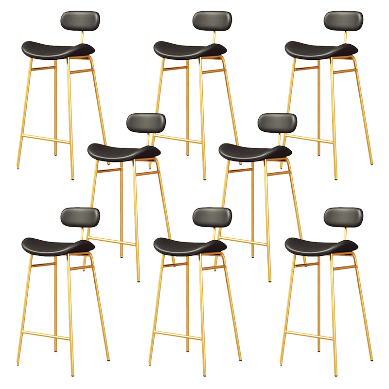 Modern Backrest Counter Stool Iron Cafe Bar Stool with Cushion and Pedal