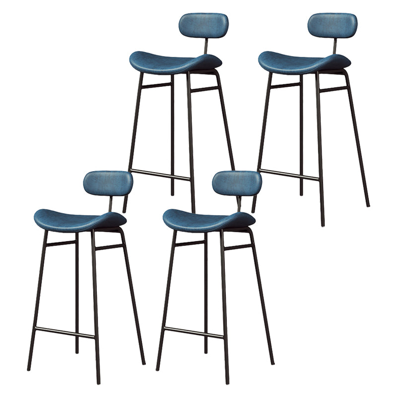 Modern Backrest Counter Stool Iron Cafe Bar Stool with Cushion and Pedal