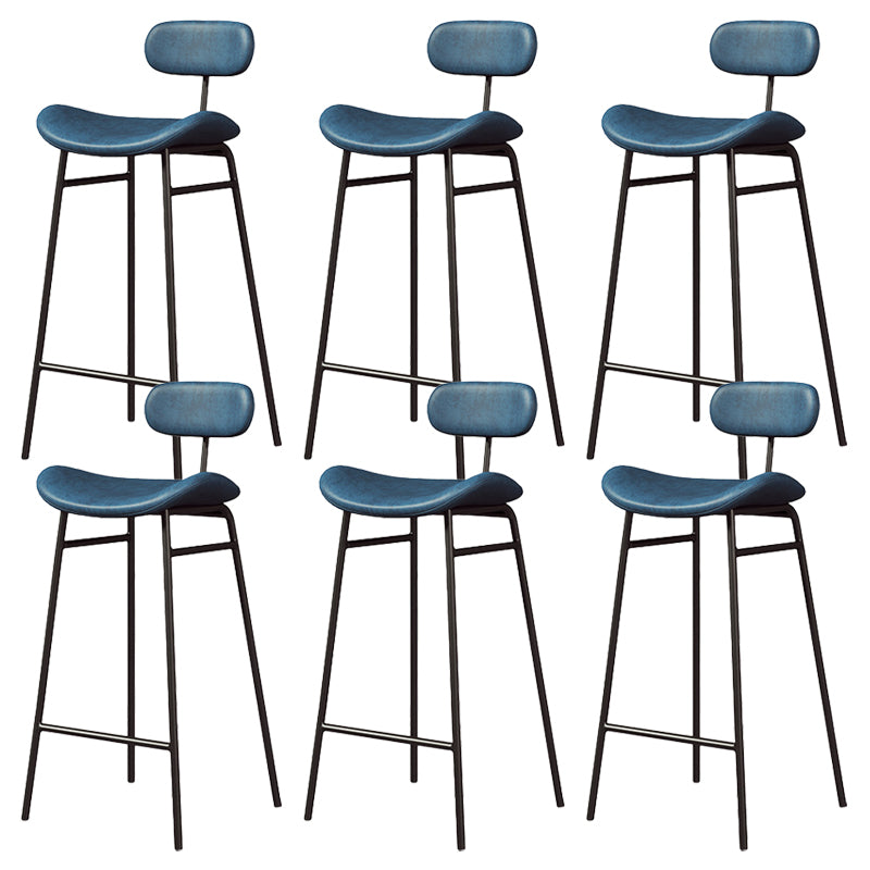 Modern Backrest Counter Stool Iron Cafe Bar Stool with Cushion and Pedal