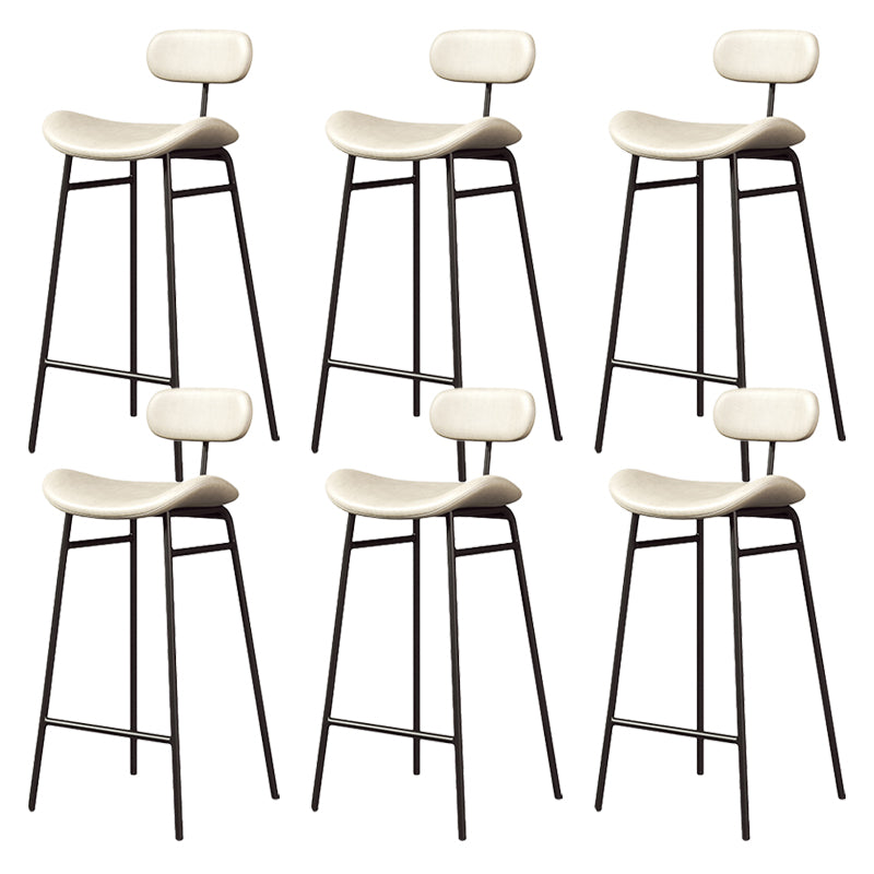 Modern Backrest Counter Stool Iron Cafe Bar Stool with Cushion and Pedal